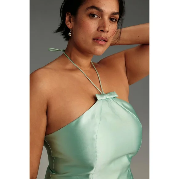 NWT, Anthropologie, Hutch Bow Halter Mini Dress in Mint Green